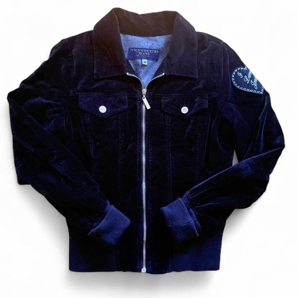 Juicy Couture Vintage Velvet Black Bomber Jacket